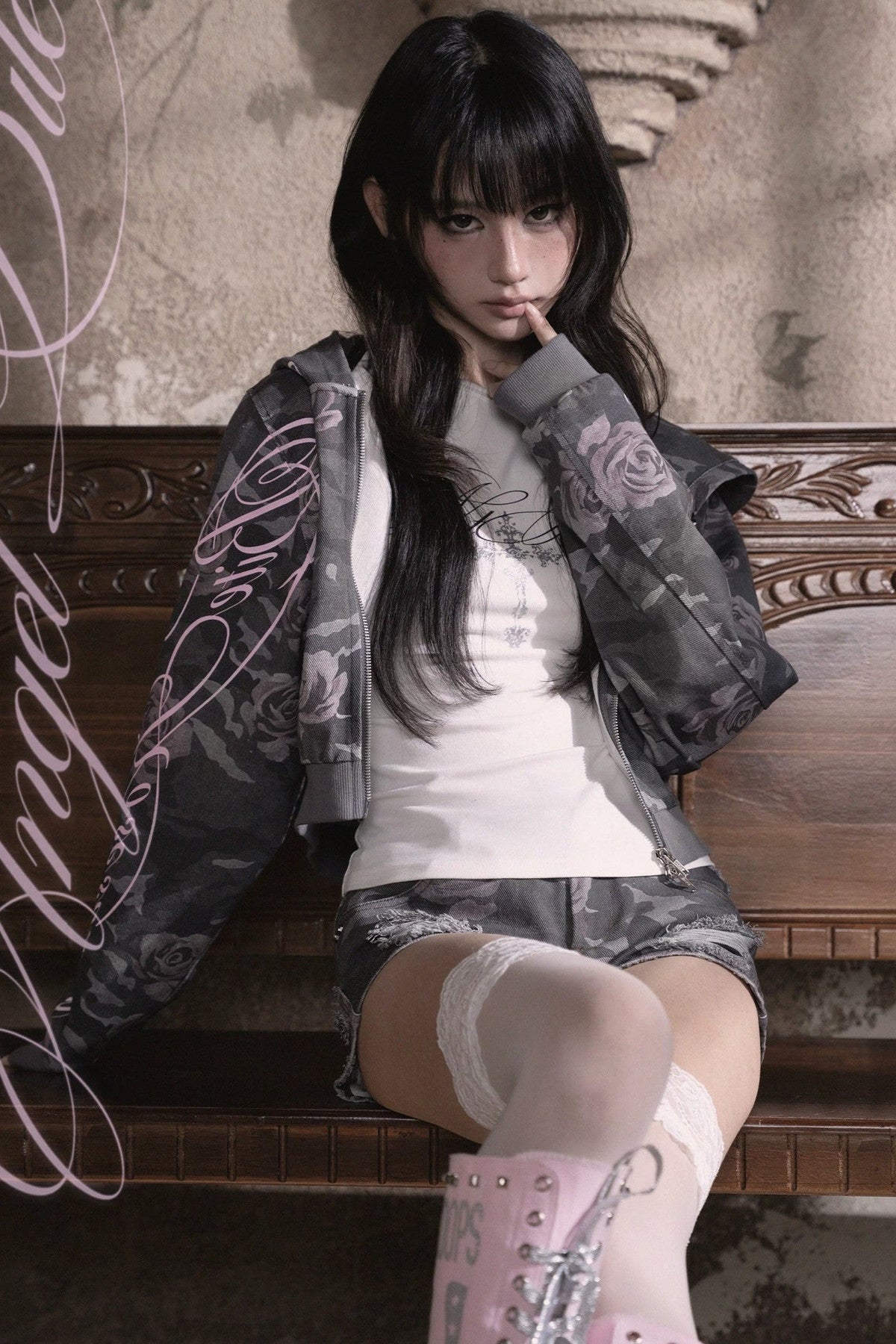Rose Camouflage Denim Jacket