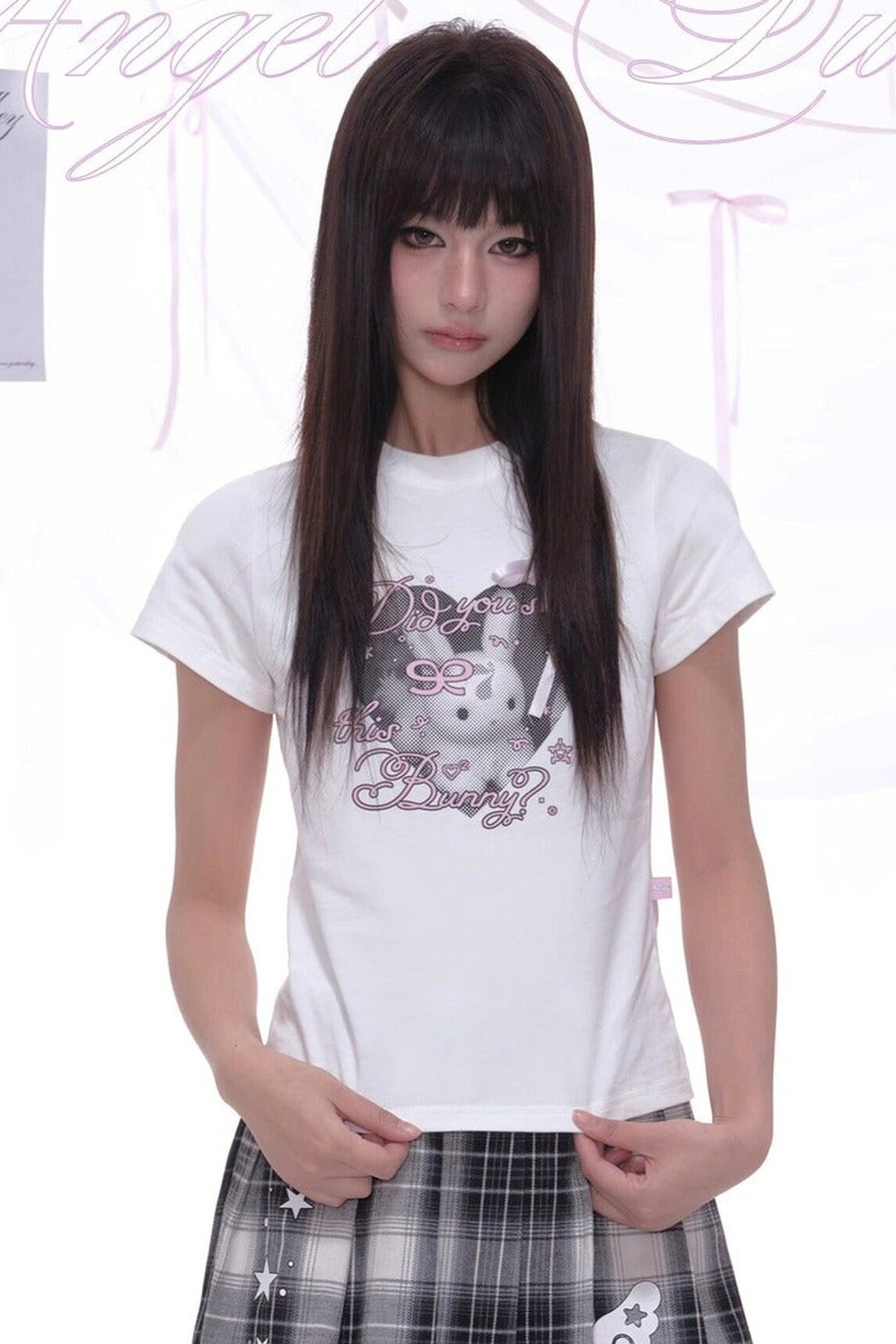 Maru Rabbit Print Short T-Shirt