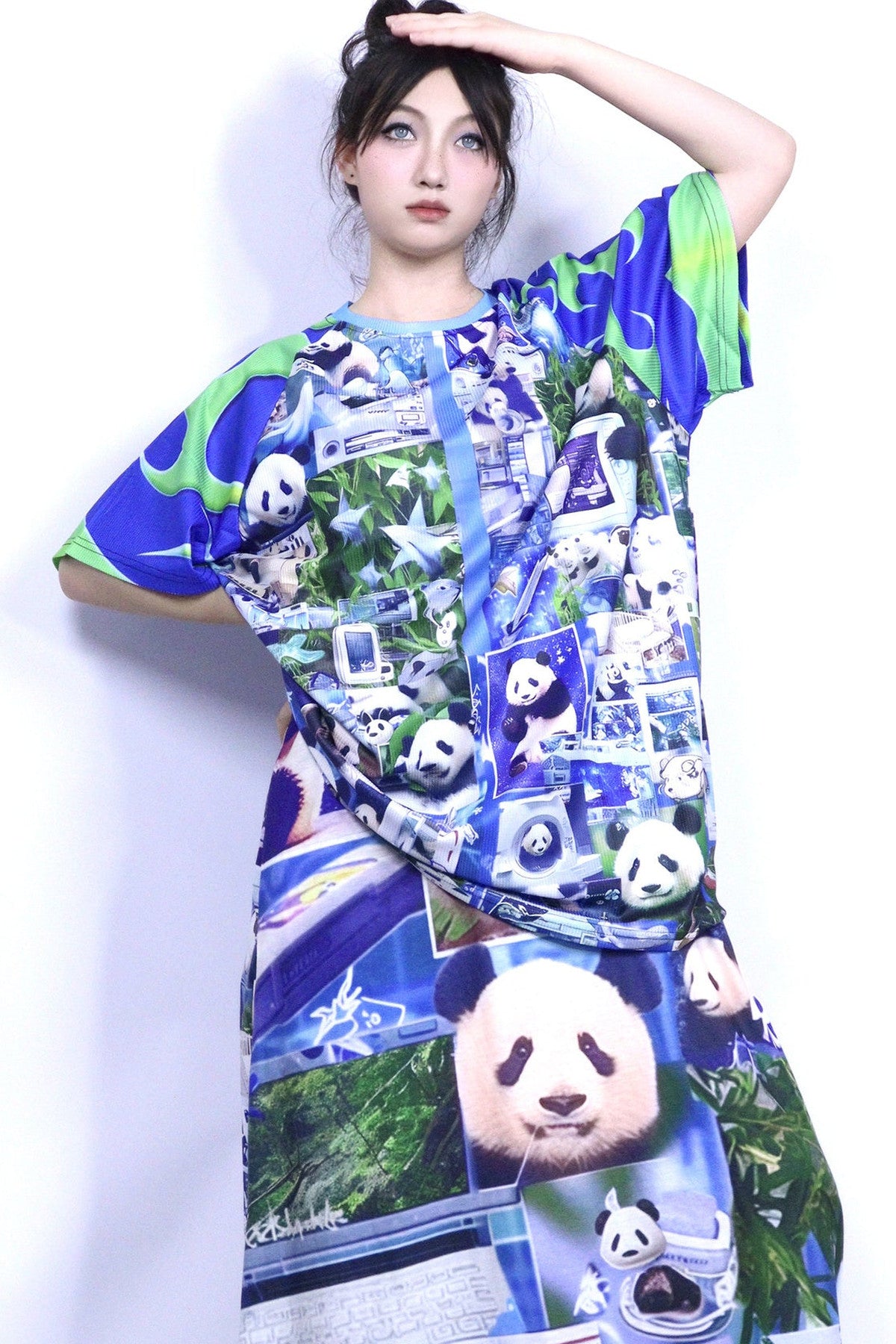 Blue Printed Short Sleeve Tee