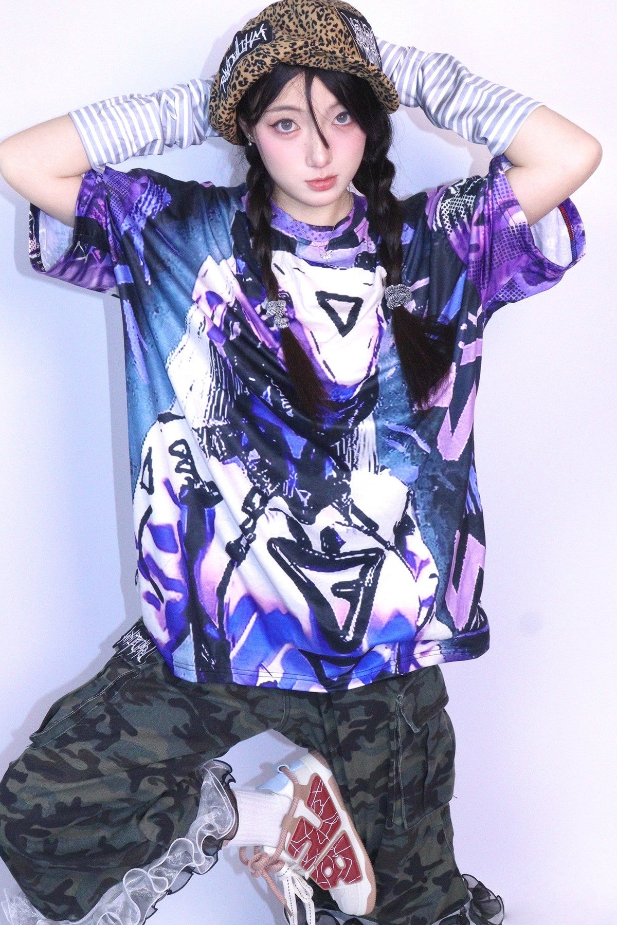 Loose Cyber Mechanical Short Sleeve Tee Set-Up