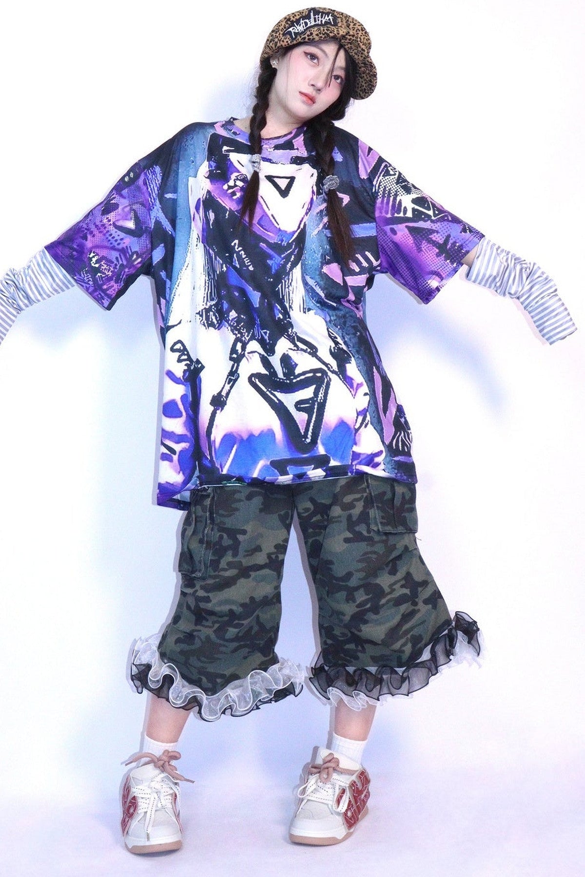 Loose Cyber Mechanical Short Sleeve Tee Set-Up