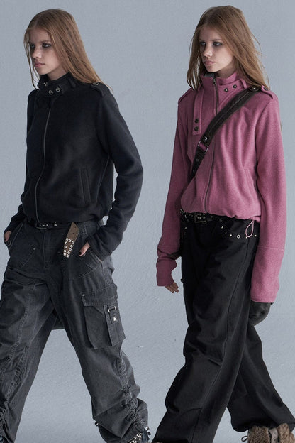 Loose Fleece Zip Jacket