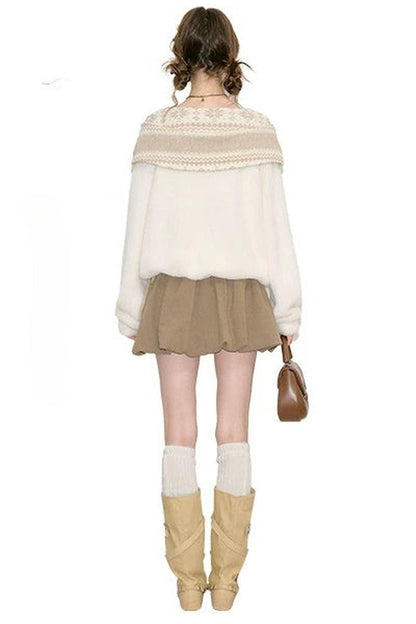 Fair Isle Shawl Collar Sweater