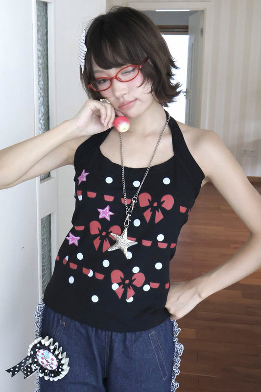 Vintage Bow Star Halter Camisole