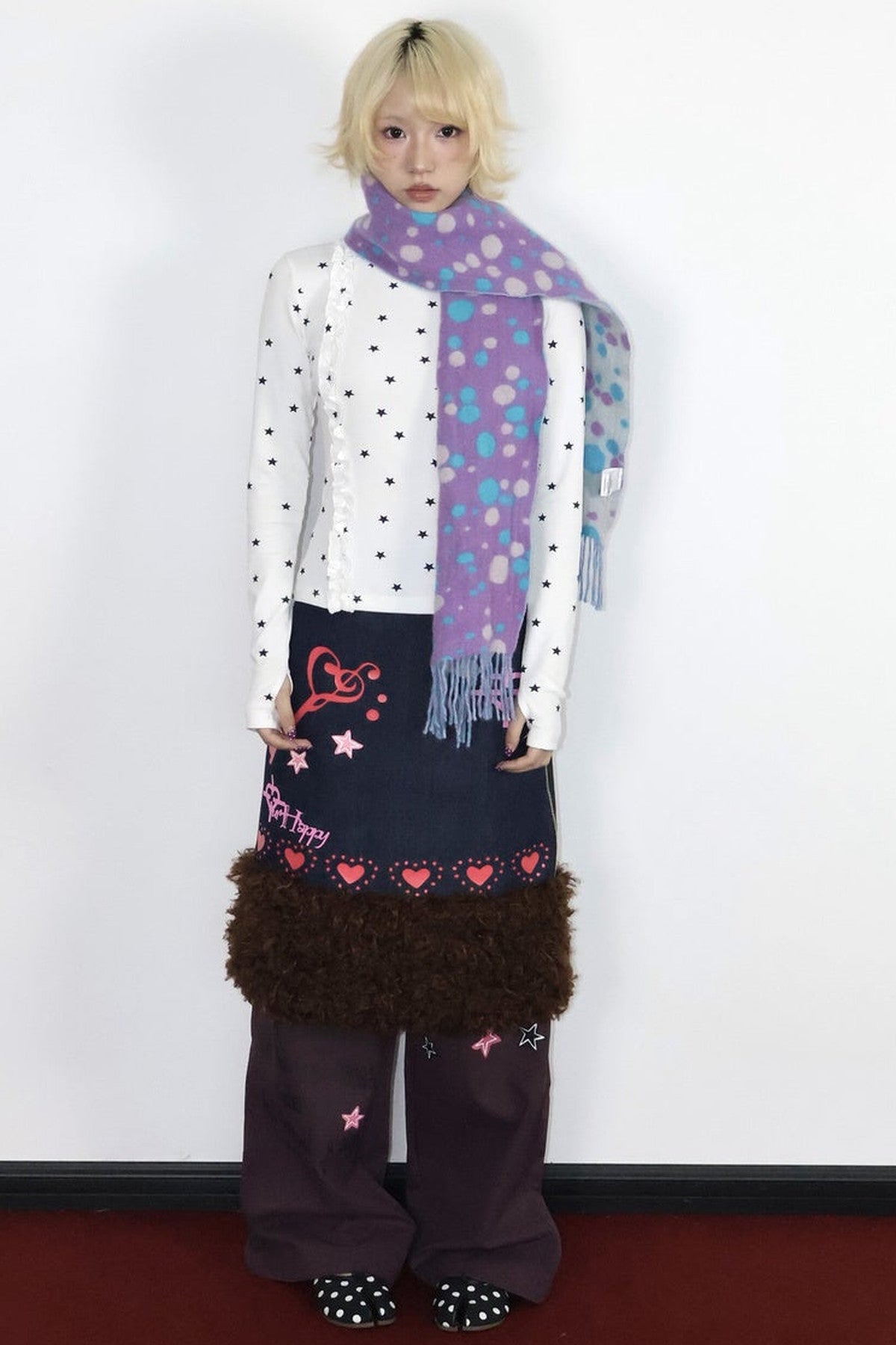 Heart Key A-Line Denim Skirt