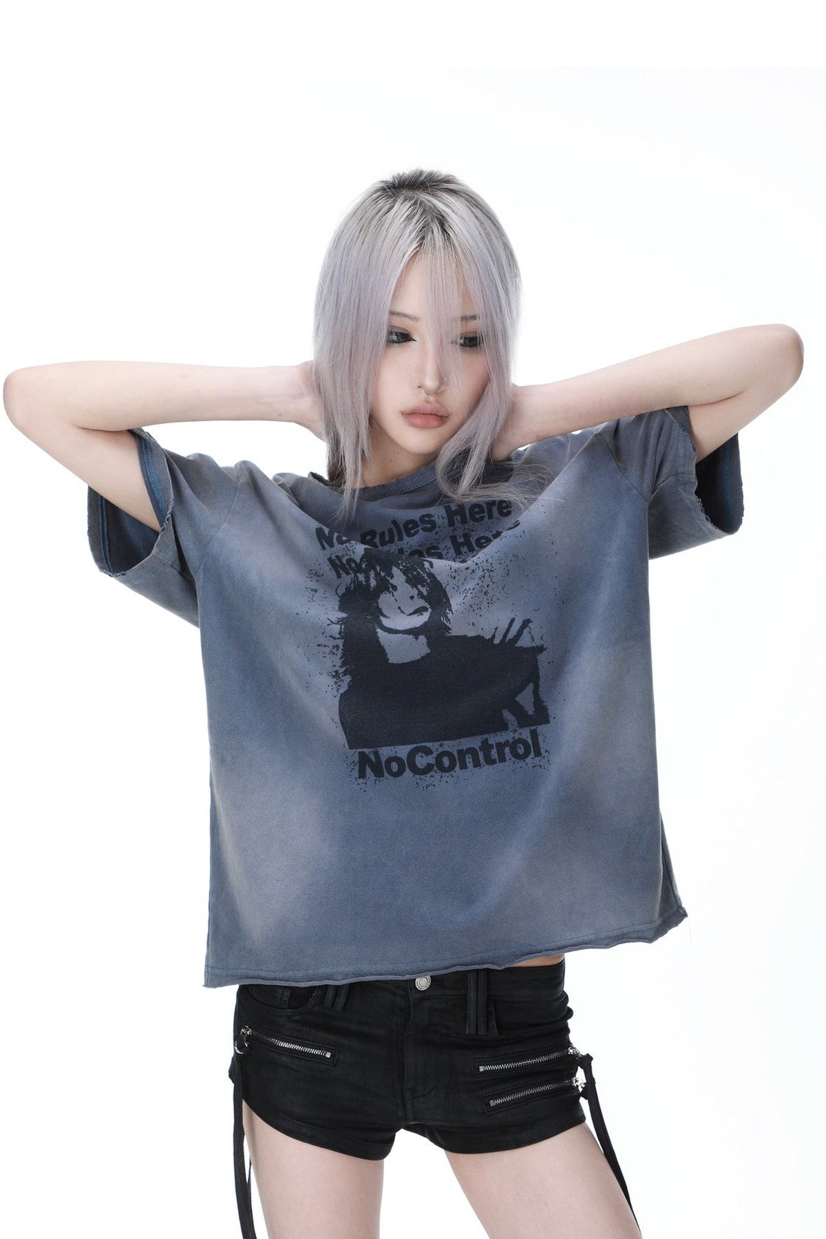 T-shirt vintage effetto consumato con stampa