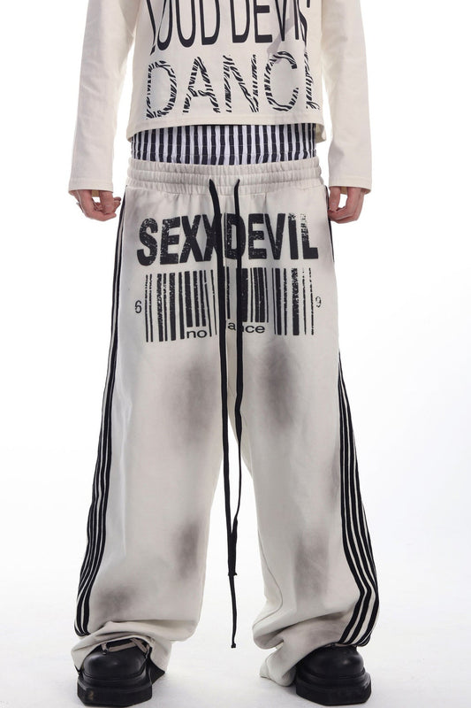 Double-Waist Five-Stripe Graphic Sweatpants