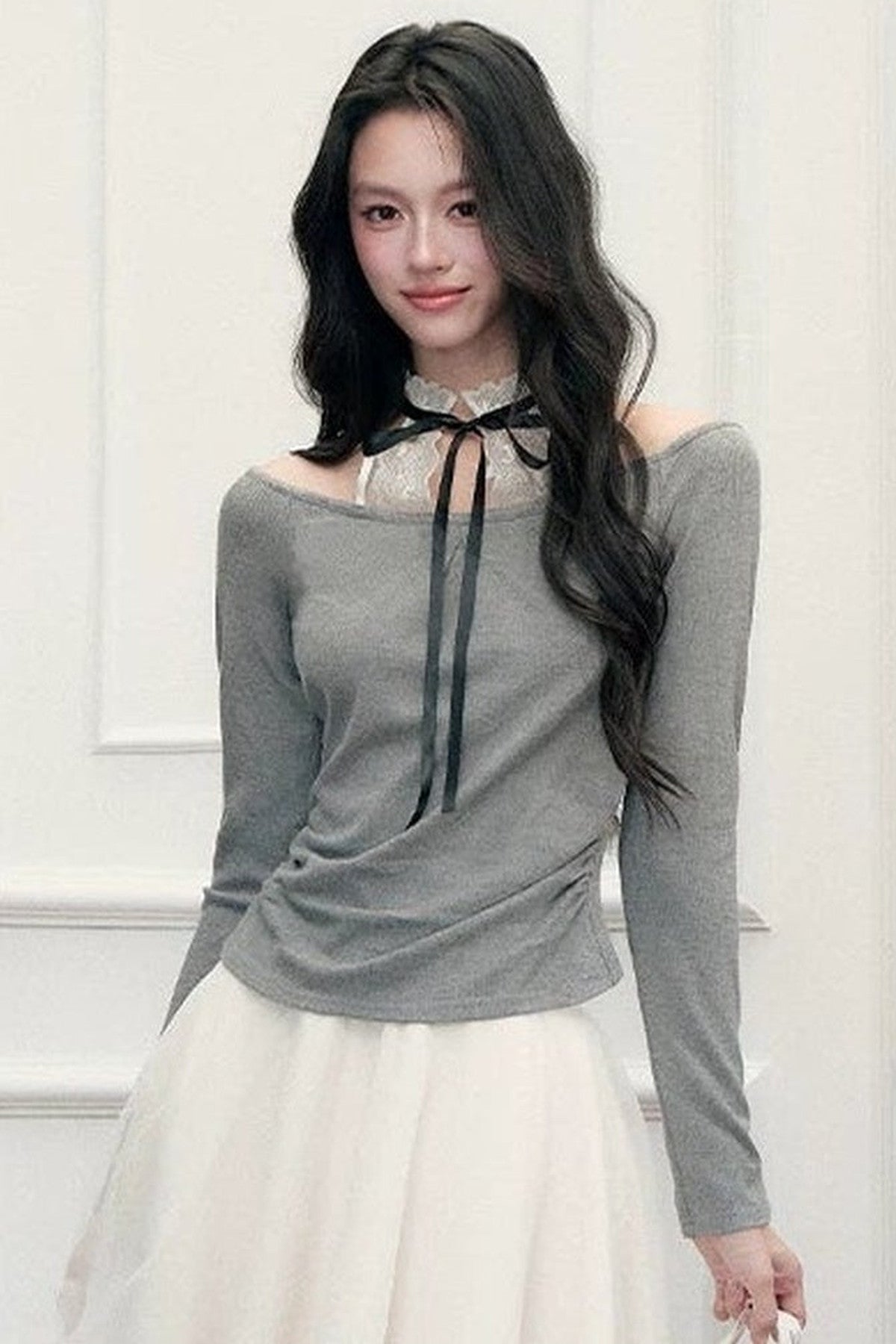 Lace Layered-Look Halter Top