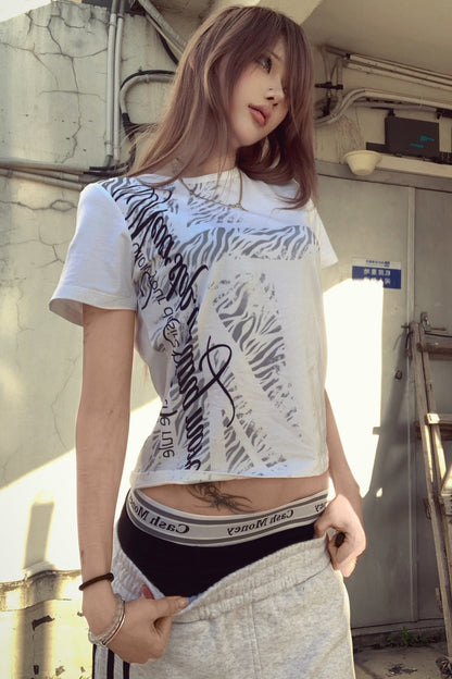 Zebra Print Slim-Fit T-Shirt