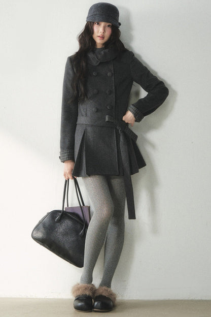 Collar Double Breasted Coat