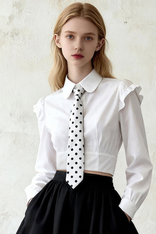 White Shirt and Black A-Line Skirt Set-Up