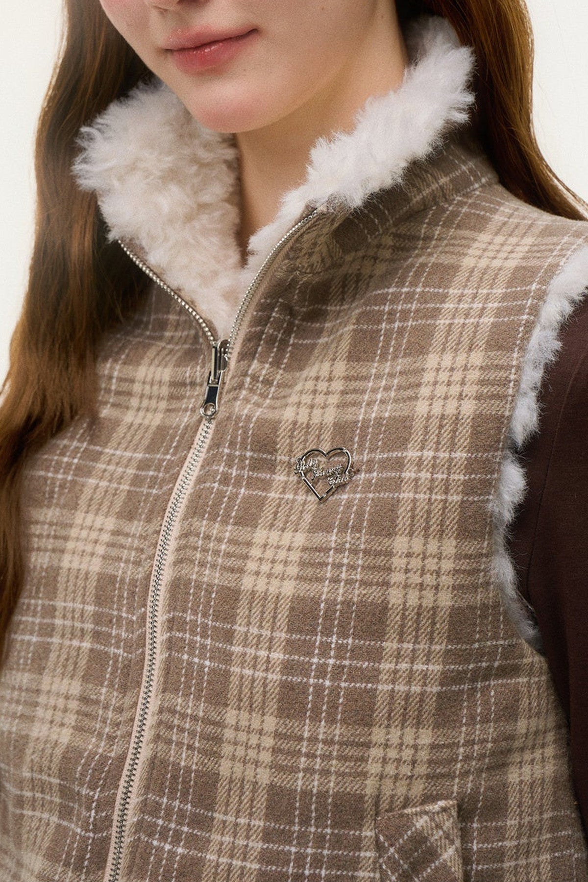 Reversible Plaid Sherpa Vest