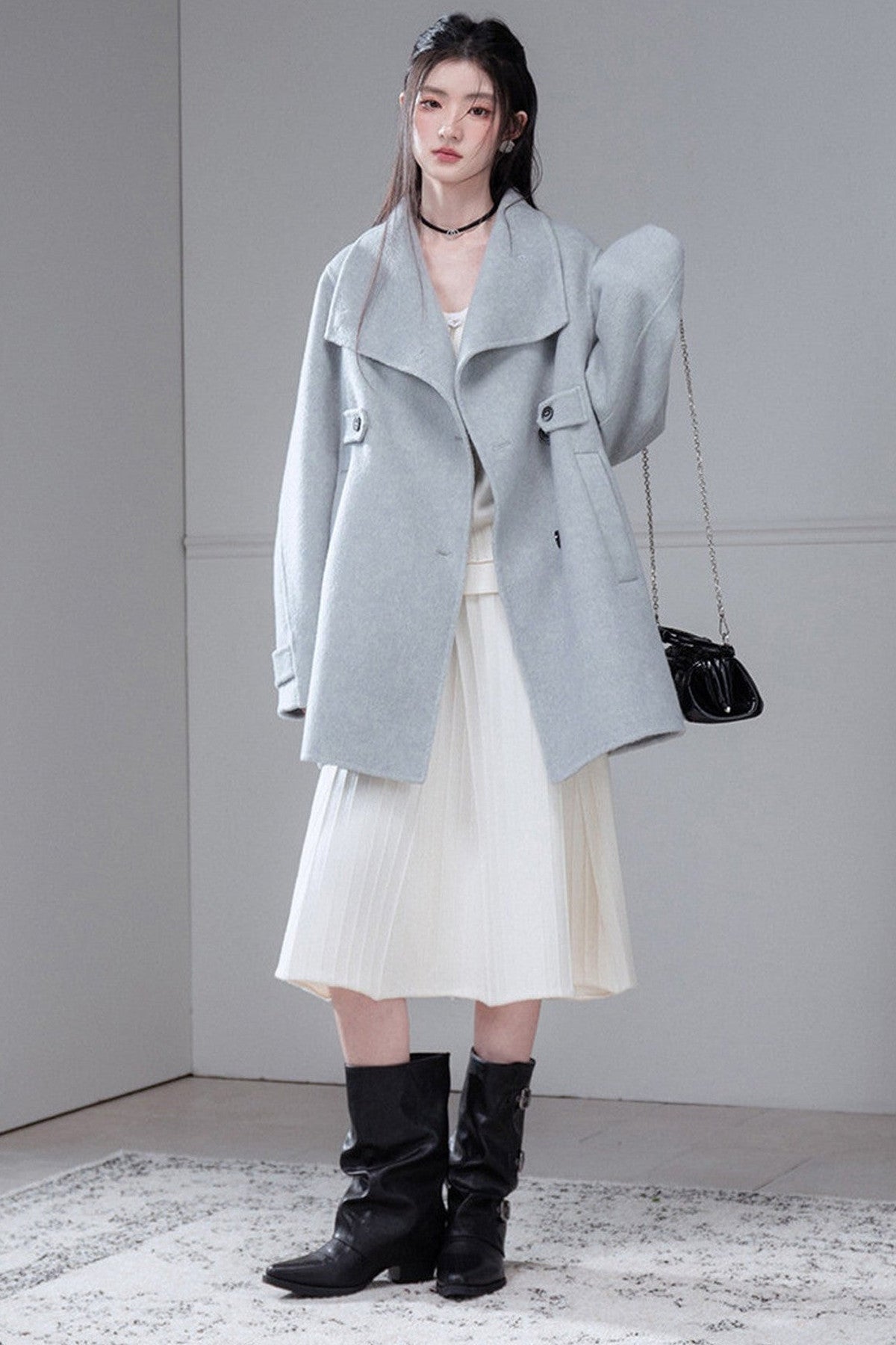 Camel Wool Silk Shawl Coat