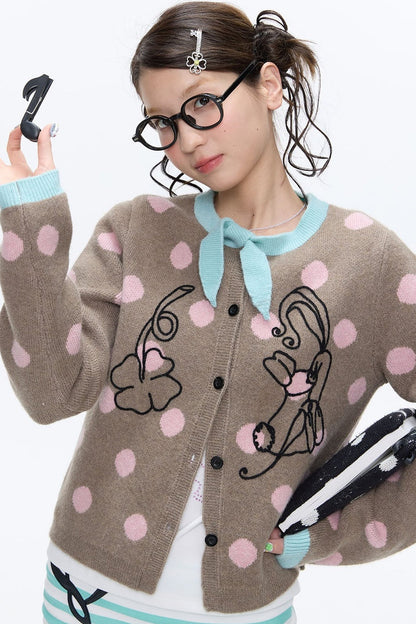 Mint Green Polka Dot Cardigan