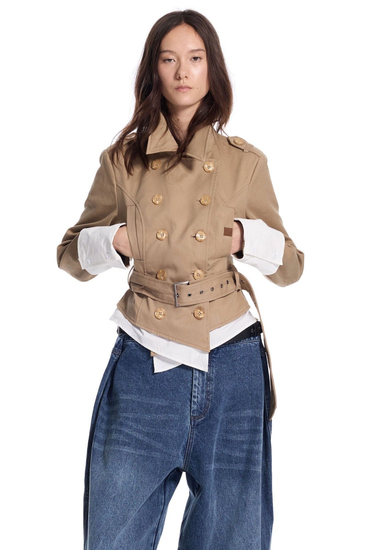Punk Layered-Look Trench Coat