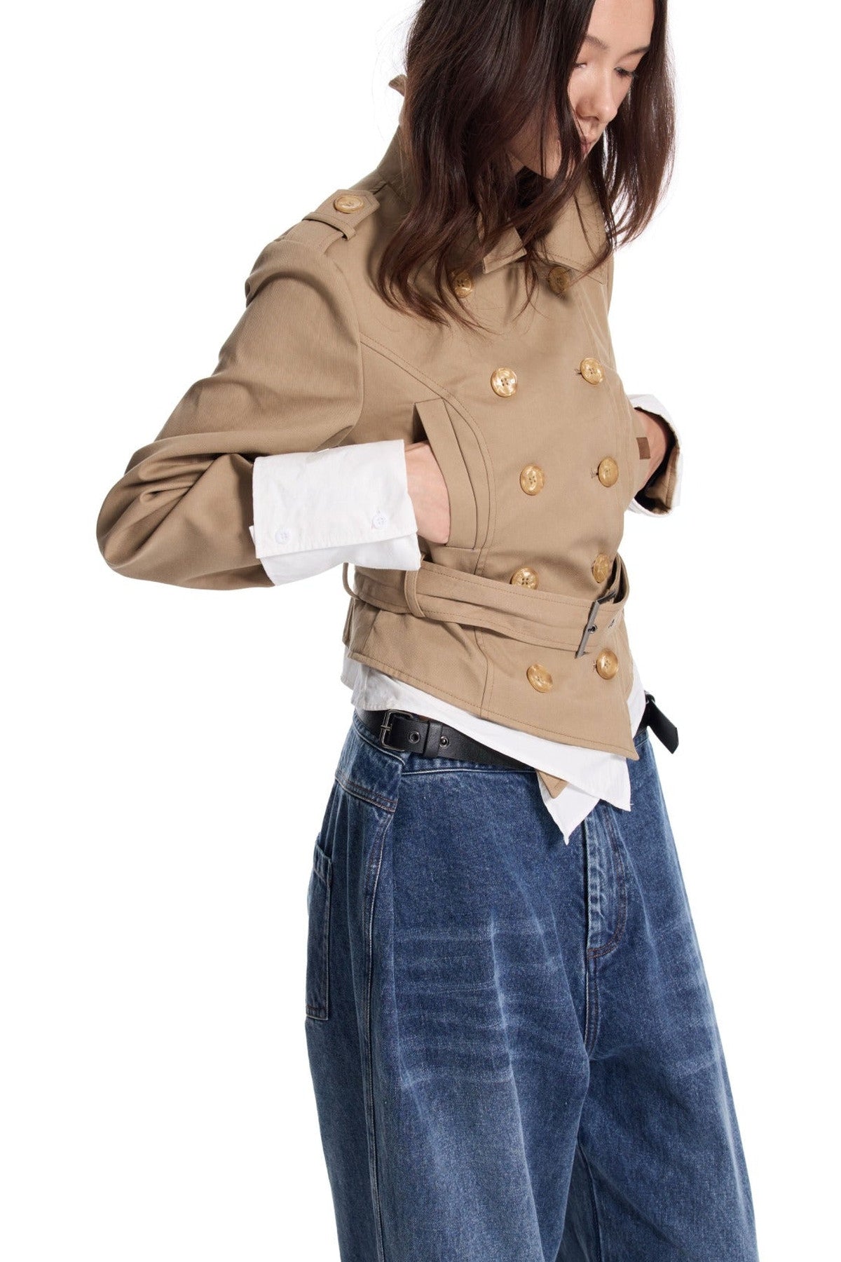 Punk Layered-Look Trench Coat