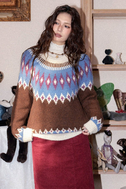 Coarse Knit Fair Isle Sweater