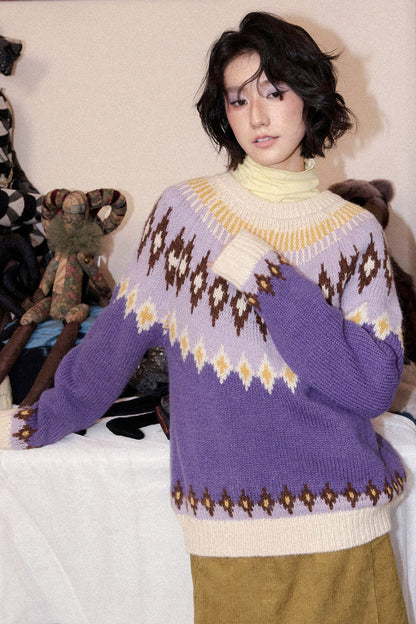 Coarse Knit Fair Isle Sweater