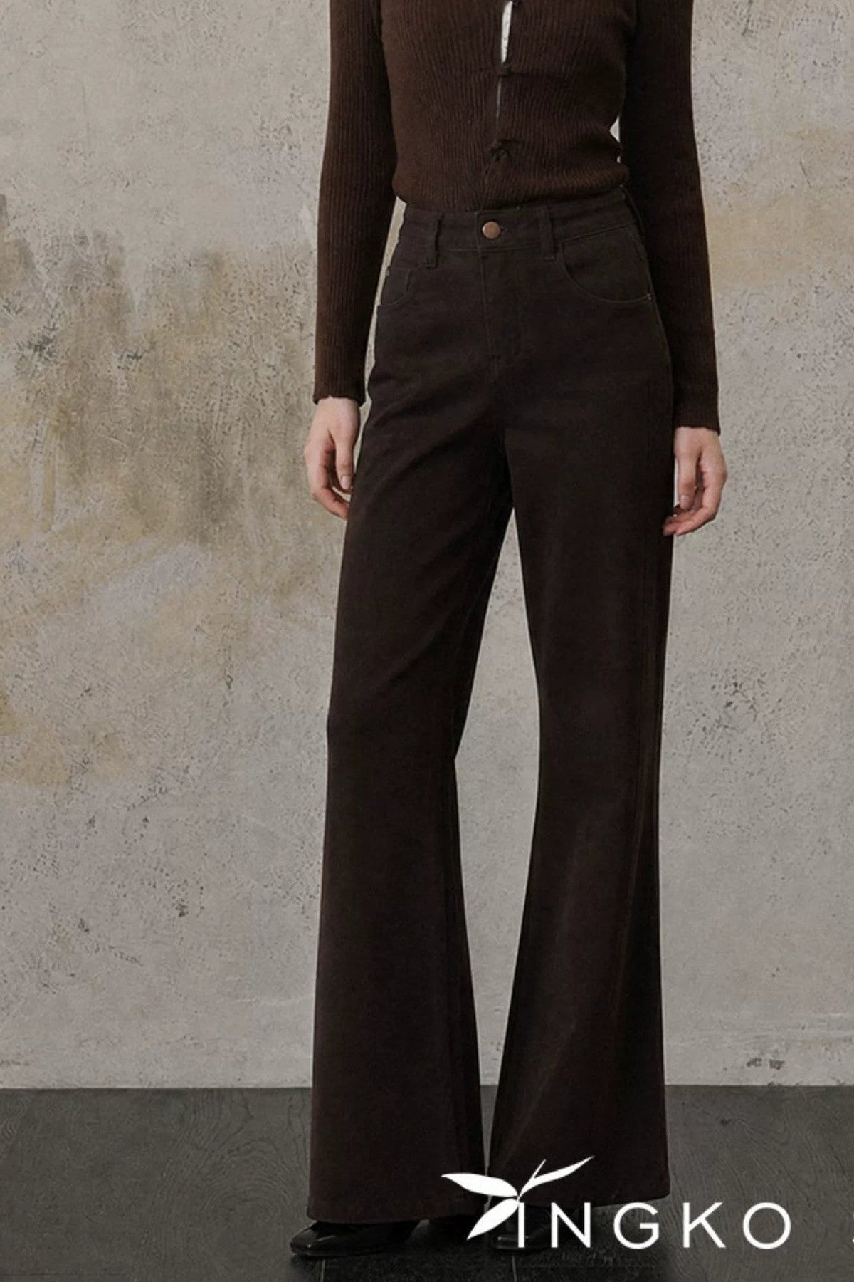 Coffee Micro-Flared Pants