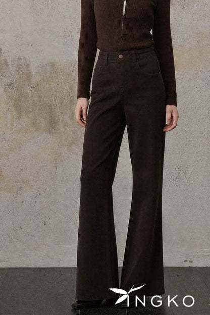 Coffee Micro-Flared Pants