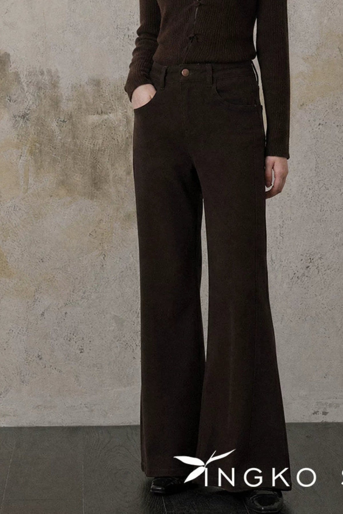 Coffee Micro-Flared Pants