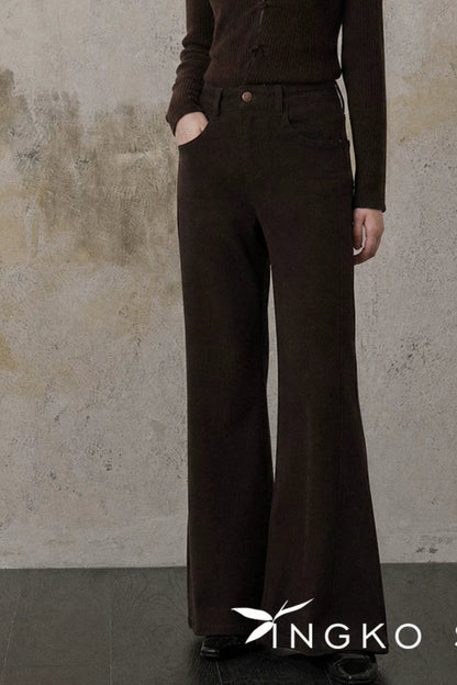 Coffee Micro-Flared Pants