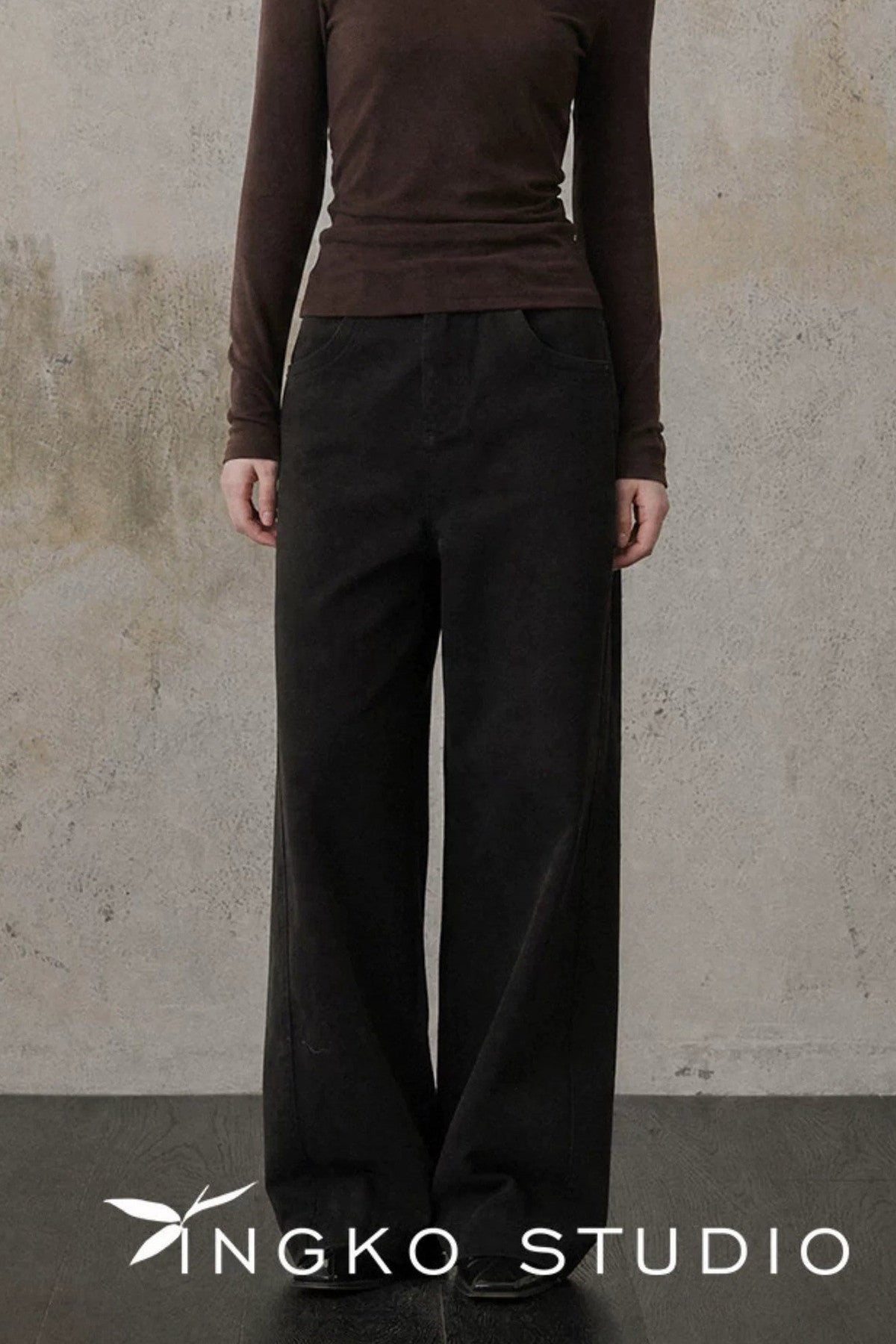 Chestnut Brown Straight Pants