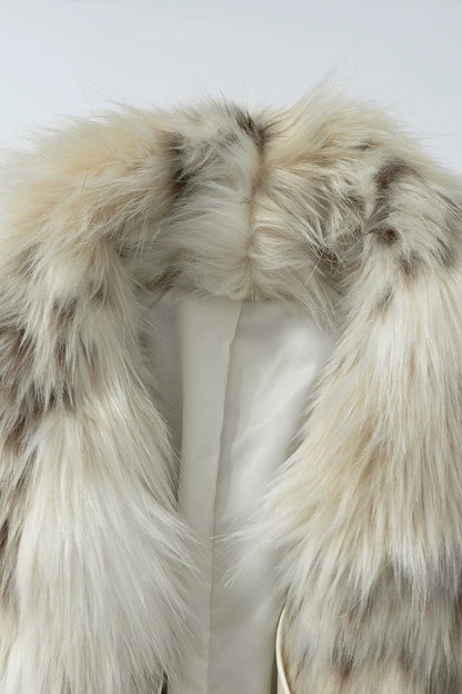 Large Lapel Faux Fur Coat