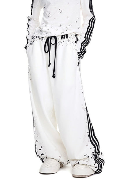 Musical Notation Printed Sweatpants