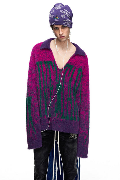 Fuzzy Cheetah Half-Cardigan