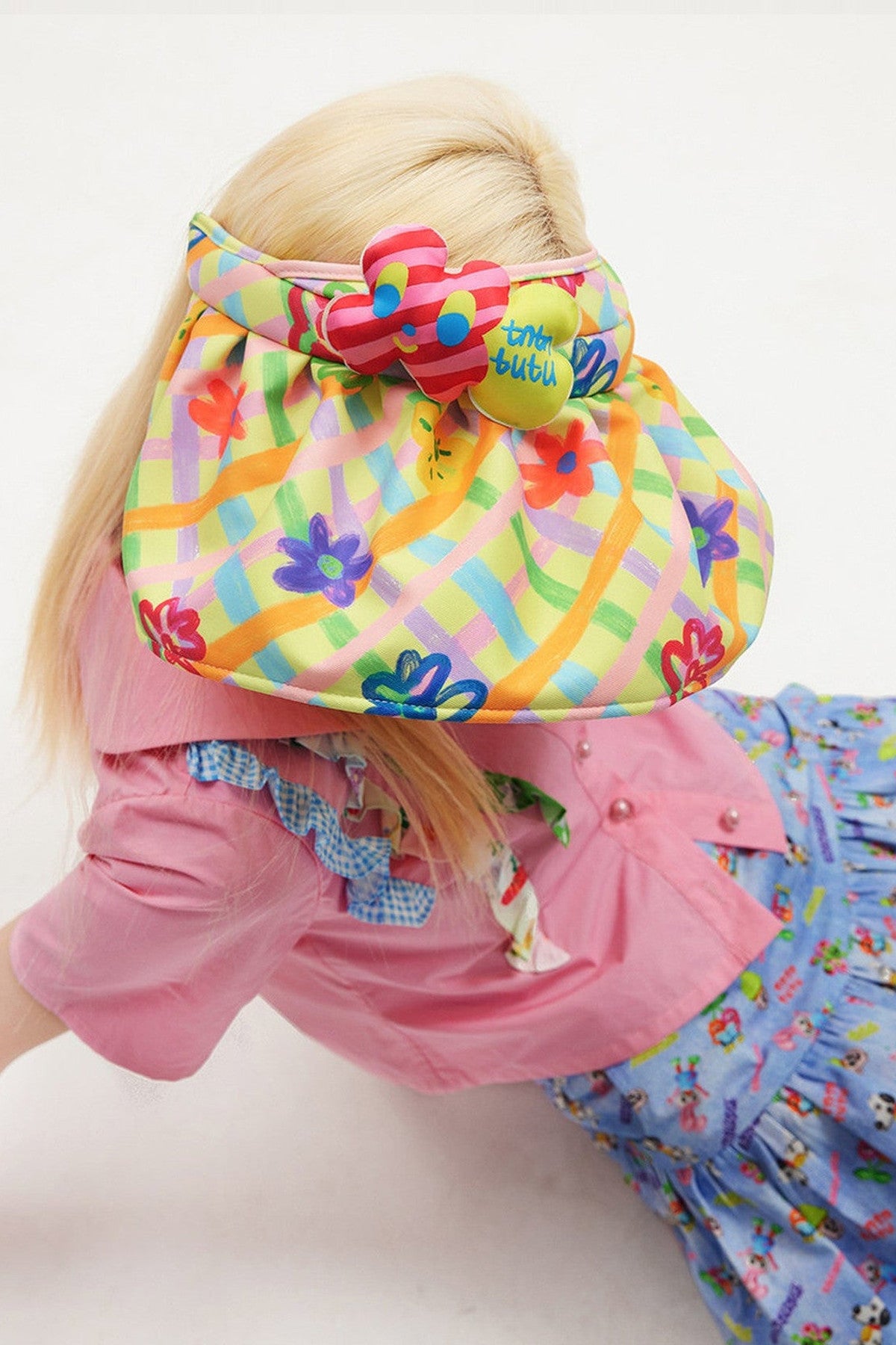 Plaid Floral Sun Visor