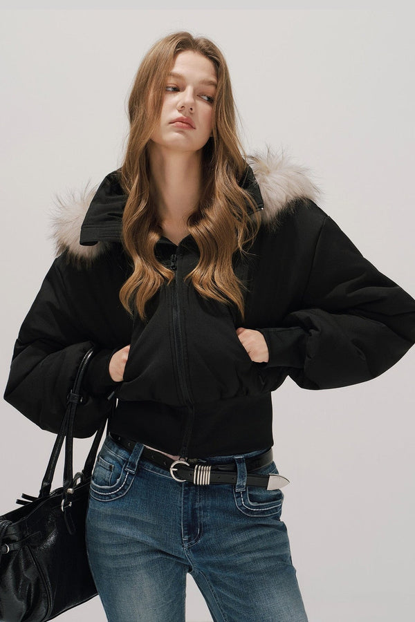 Black Winter Cotton Coat