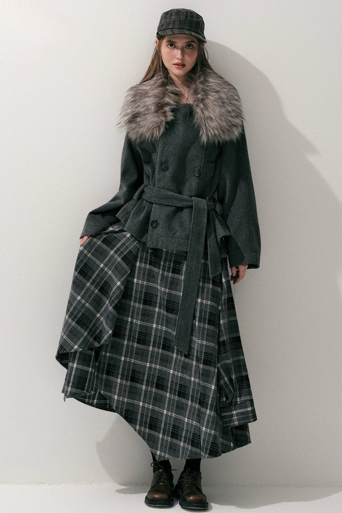 Fur Collar Wool Coat