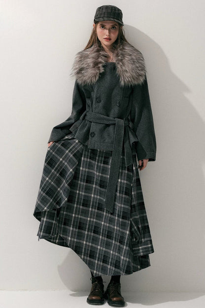 Fur Collar Wool Coat