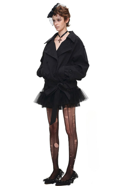 Double-Breasted Tie-Waist Trench Coat