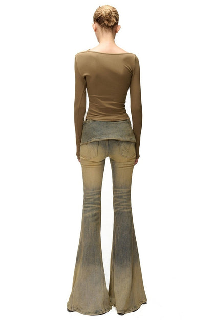 Long Sleeve Hollow Neck Base Layer T-Shirt