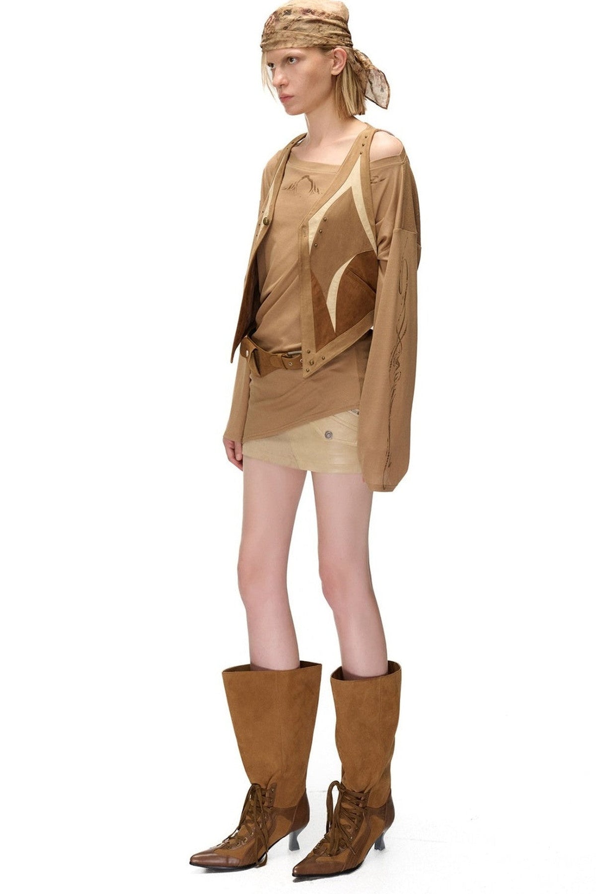 Faux Suede Patchwork Vest