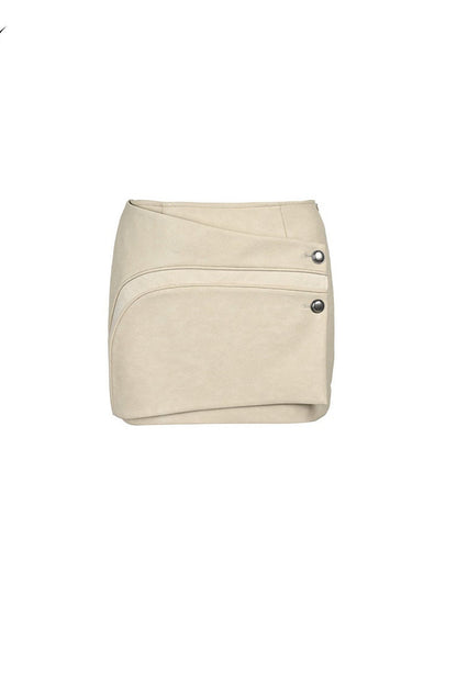 High-Cut Spliced PU Skirt