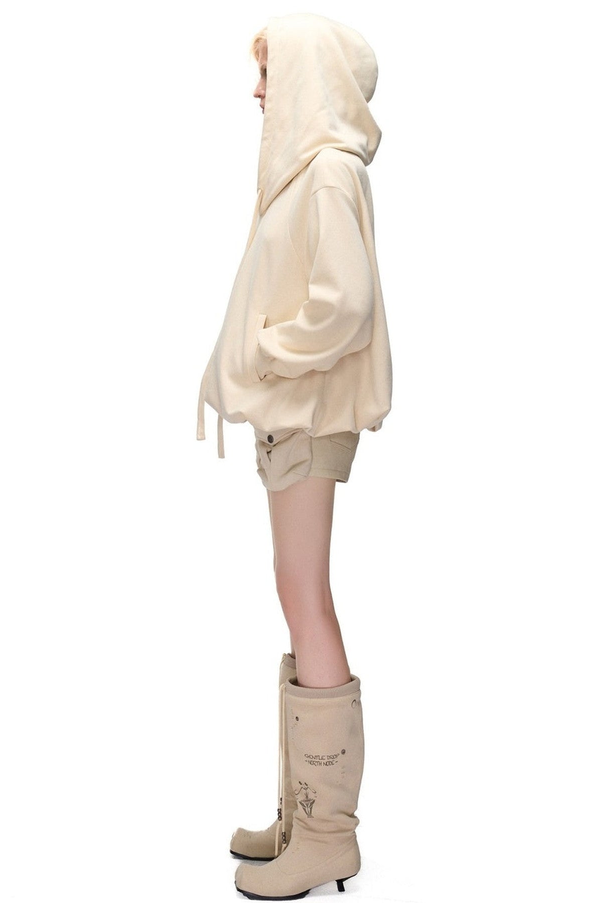 Bubble Cloud Floral-Shaped Loose-Fitting Pockets Hoodie