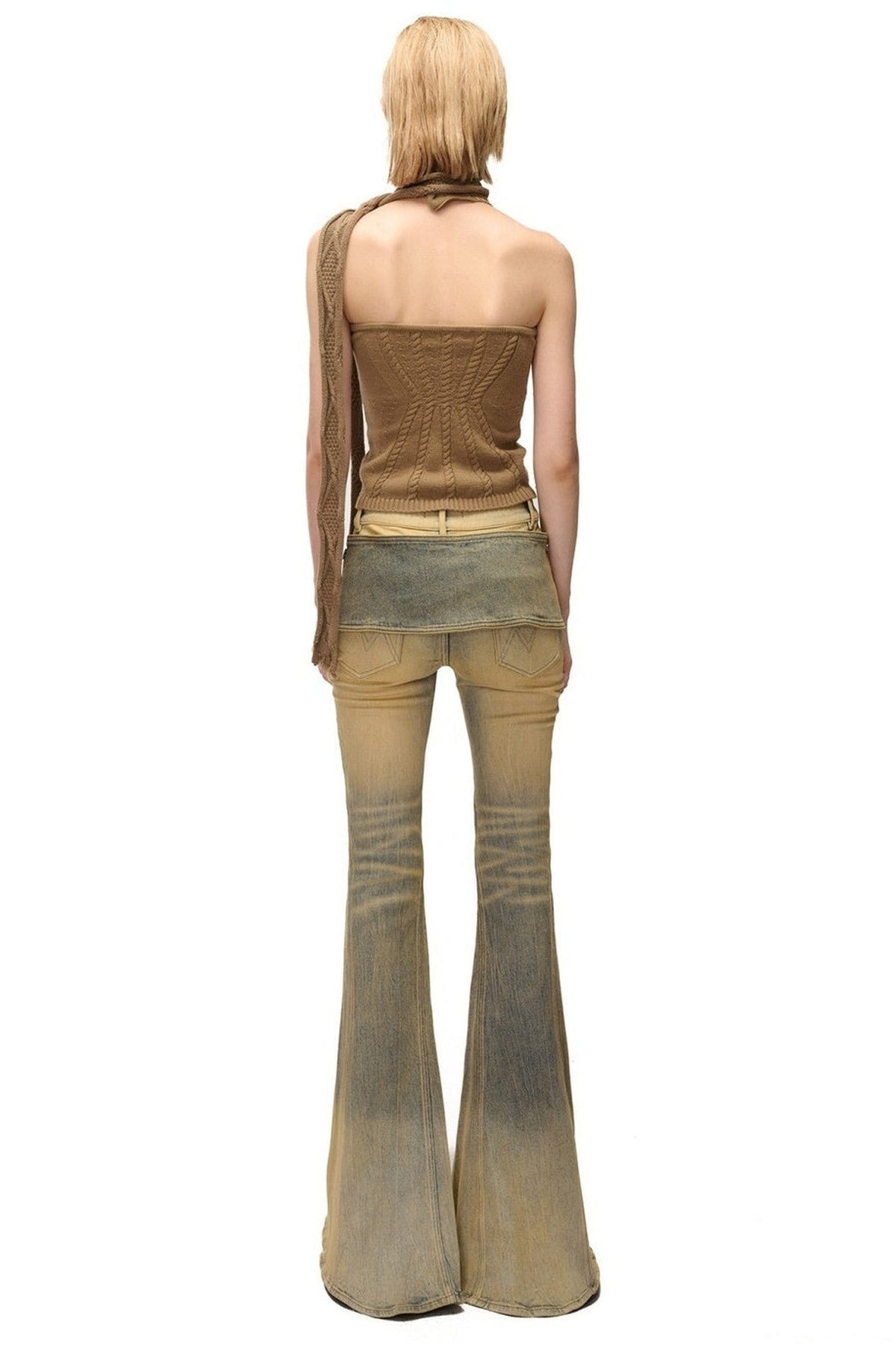 Layered-Look Knit Halter Camisole