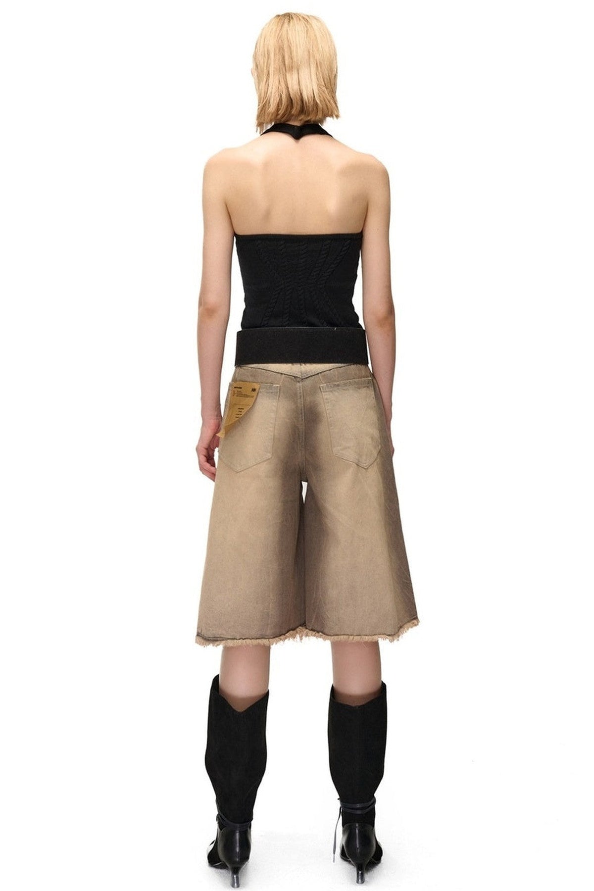 Layered-Look Knit Halter Camisole