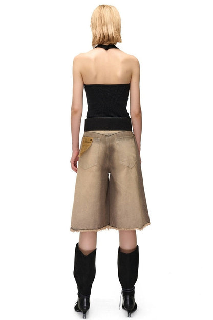Layered-Look Knit Halter Camisole