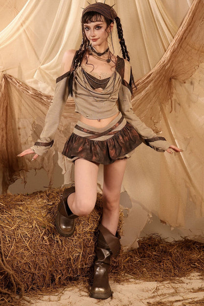 Y2K Wasteland Puffy Skirt