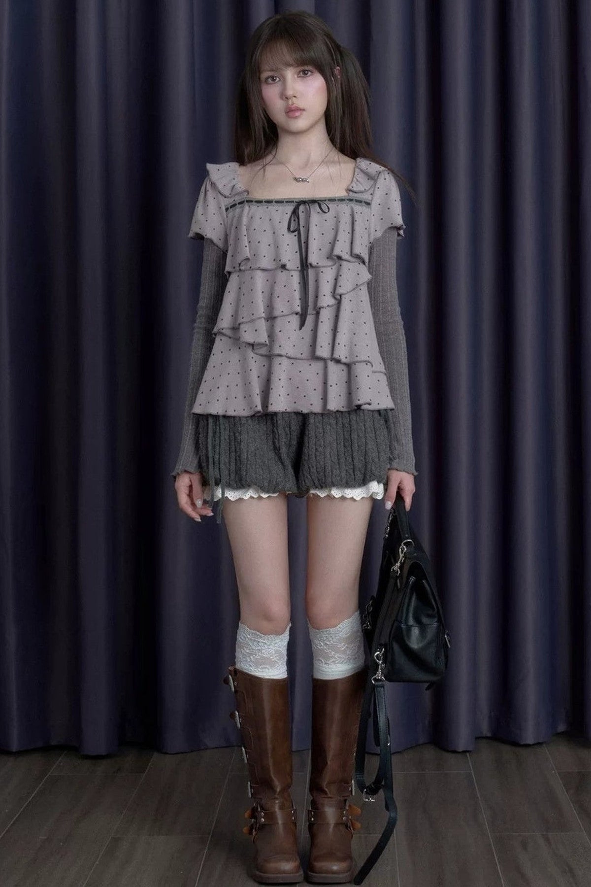 Soft Cable Knit Lantern Shorts
