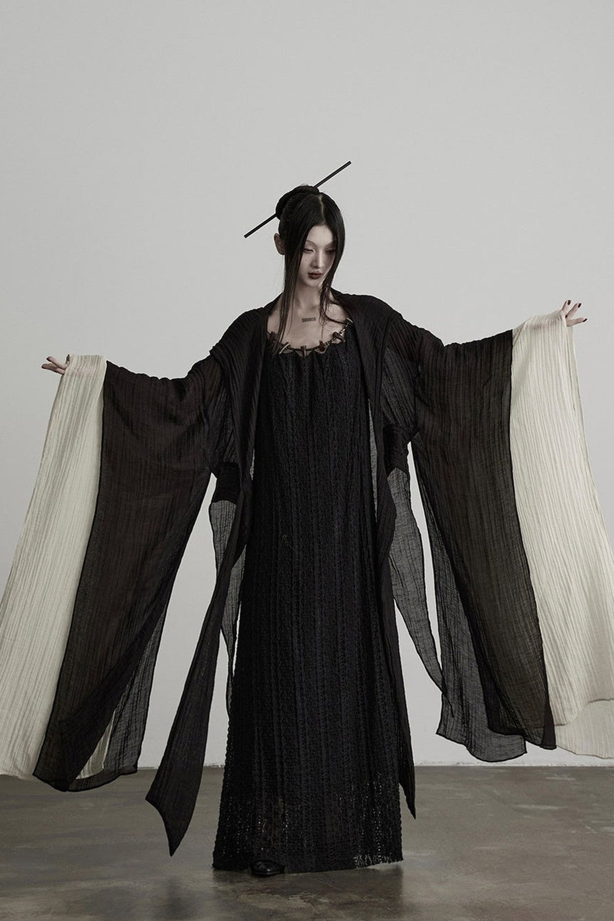 Oversized Detachable Wide Sleeve Hooded Jacket