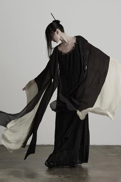 Oversized Detachable Wide Sleeve Hooded Jacket