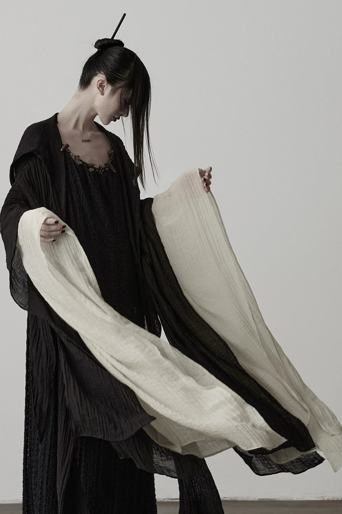 Oversized Detachable Wide Sleeve Hooded Jacket