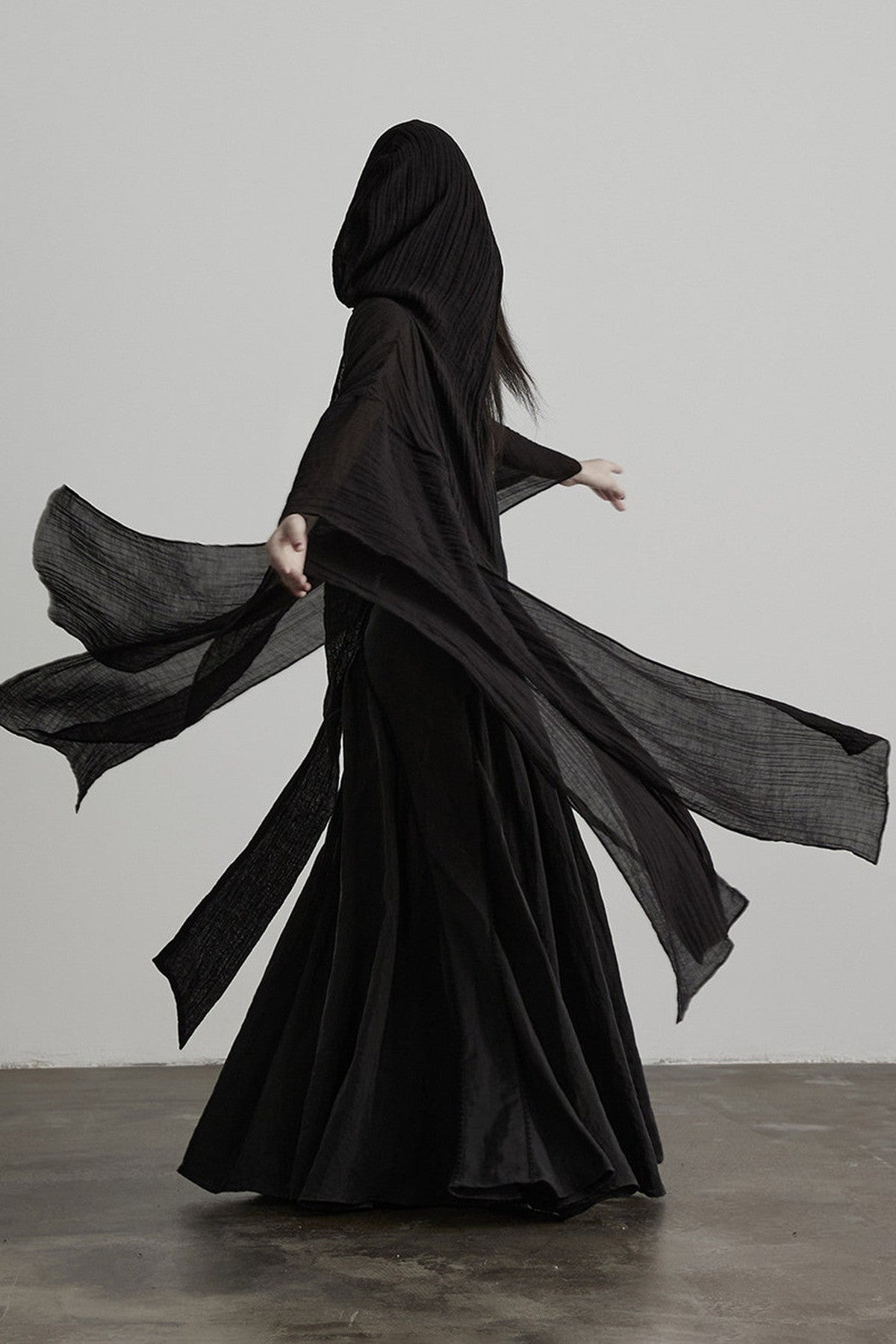 Oversized Detachable Wide Sleeve Hooded Jacket