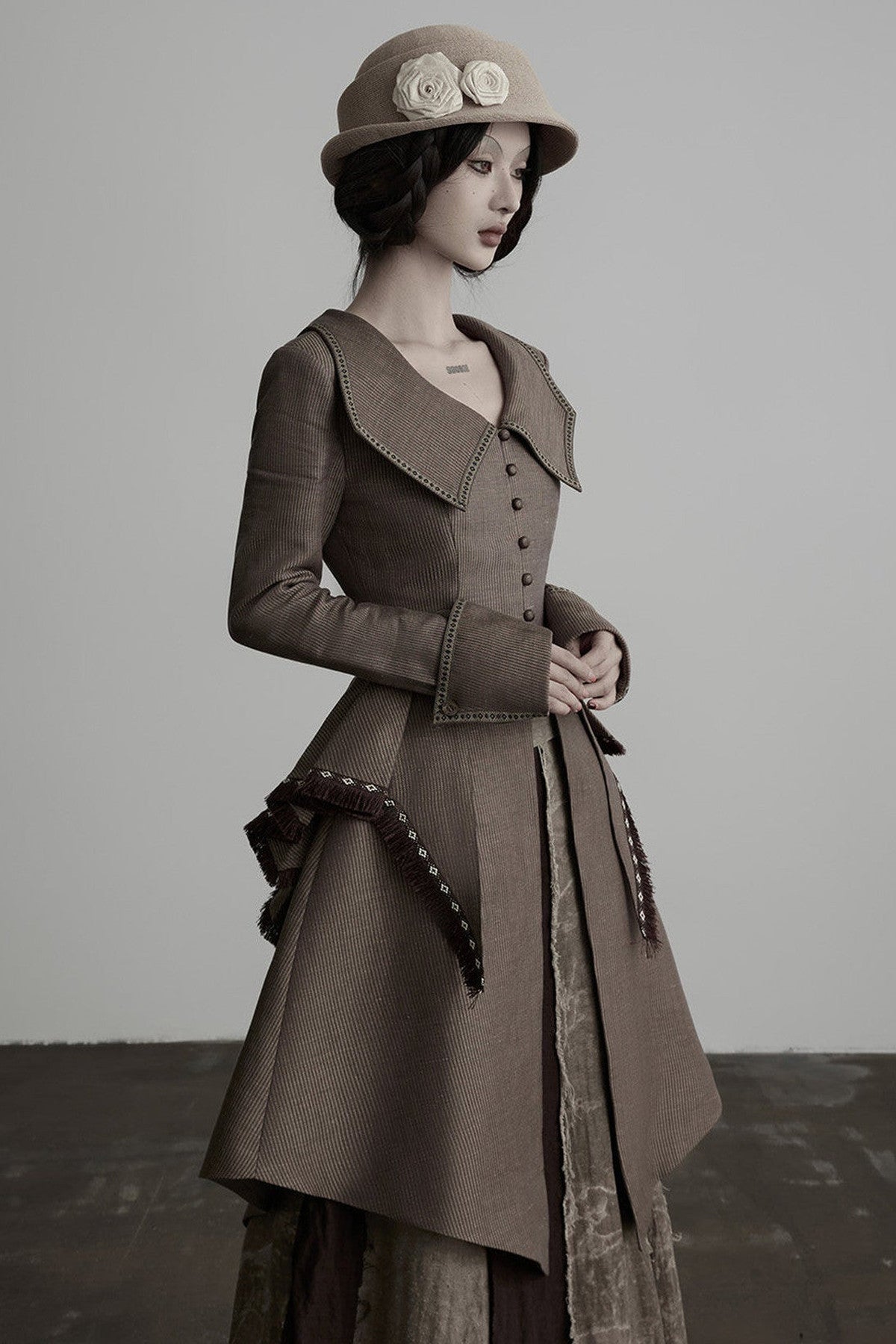 Victorian 3D Tailored Draped Deconstructed Tencel Jacket