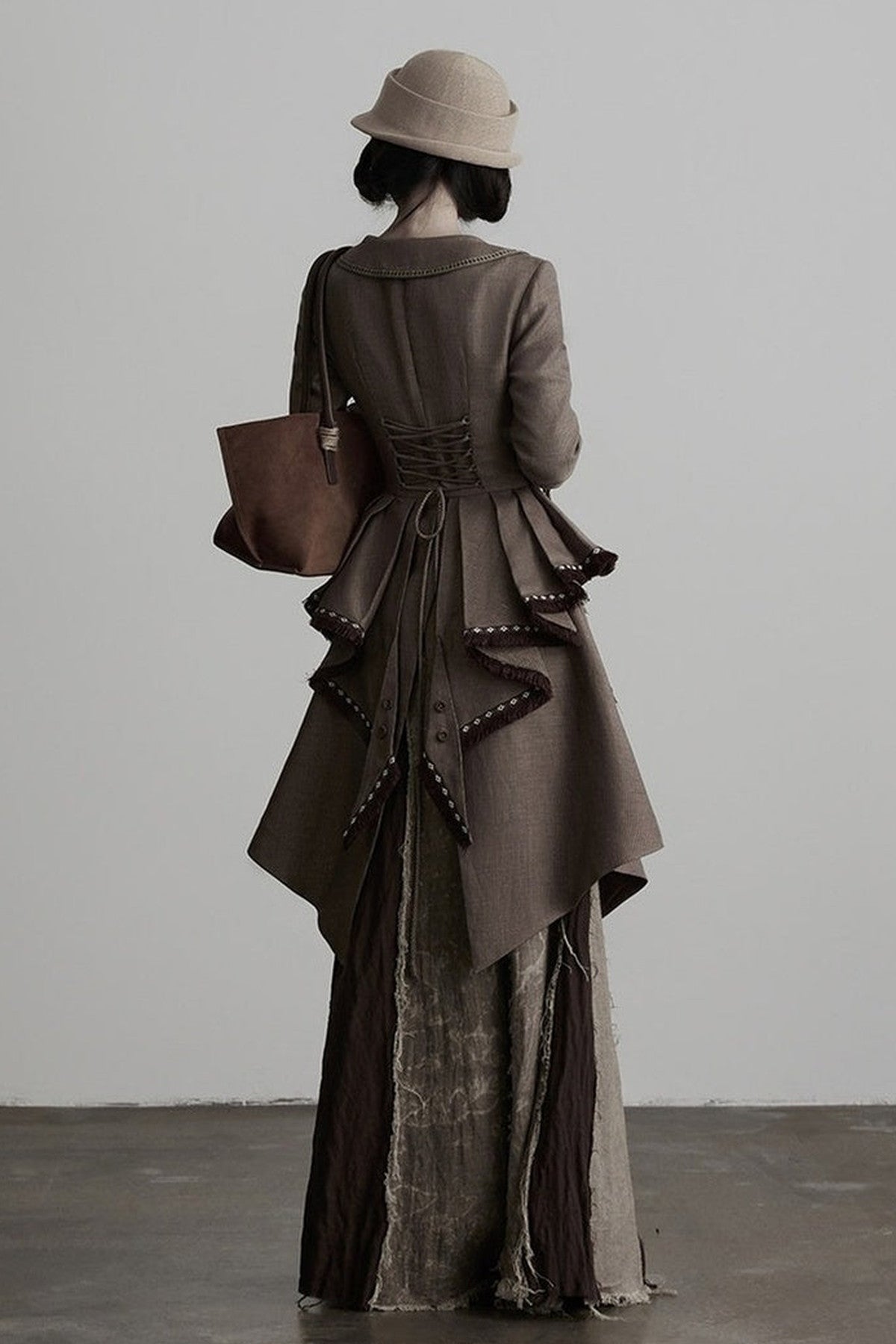 Victorian 3D Tailored Draped Deconstructed Tencel Jacket